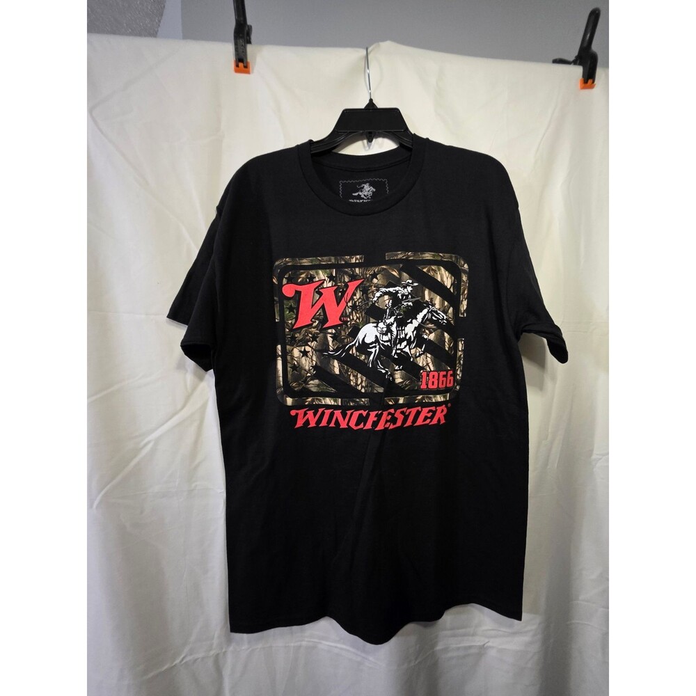 Winchester 1866 Logo Graphic T Shirt Large Black Men's Cotton Tee